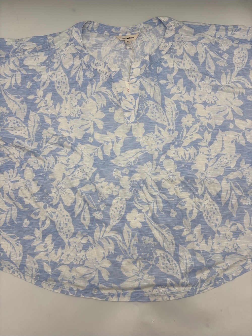 Lucky Brand Floral Print Notch Neck Top
